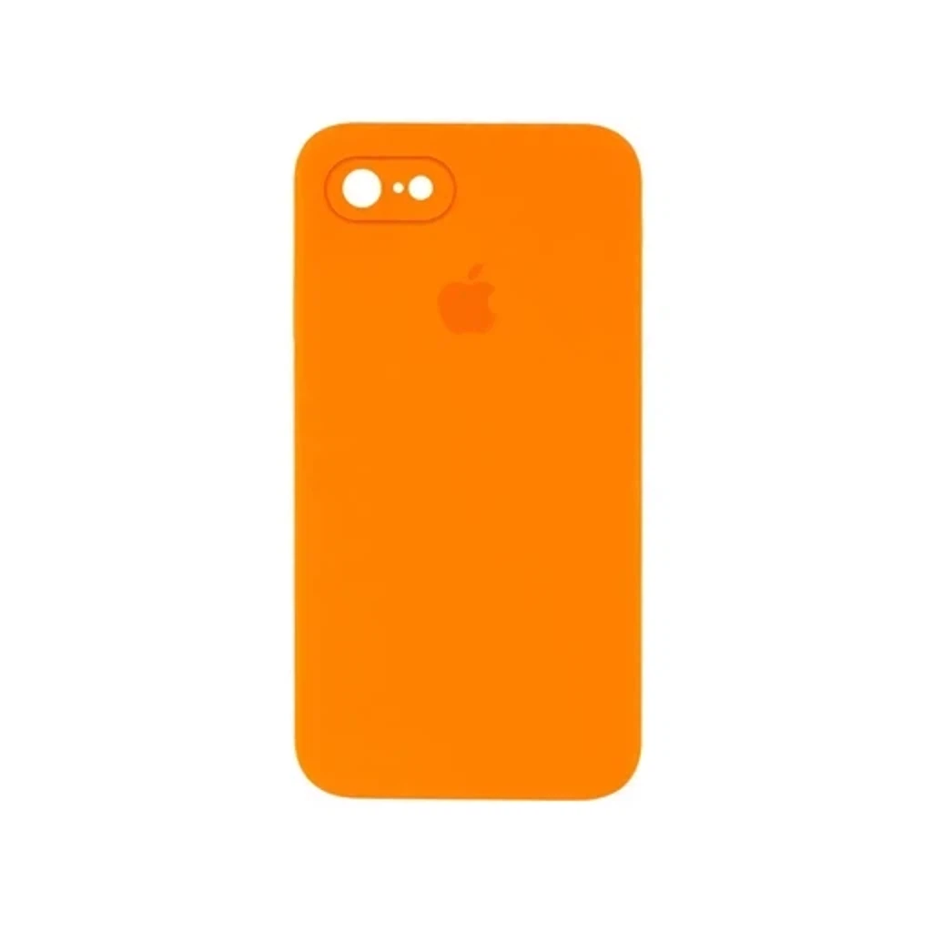 Чехол Silicone Case с закрытым низом и защитой камеры для Iphone 7 / 8 / SE (2020) (Квадратные грани)